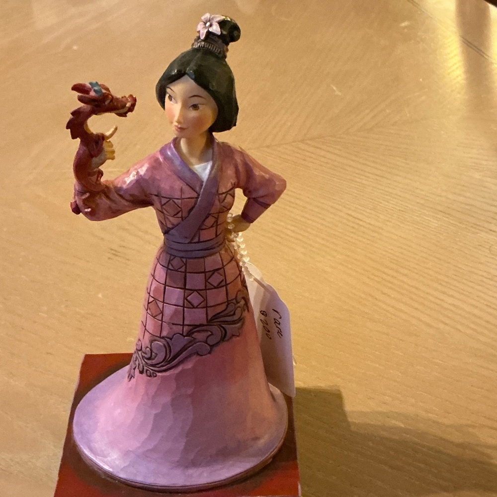 Disney / JimShore very rare Mulan Pink and Purple Sculpture
